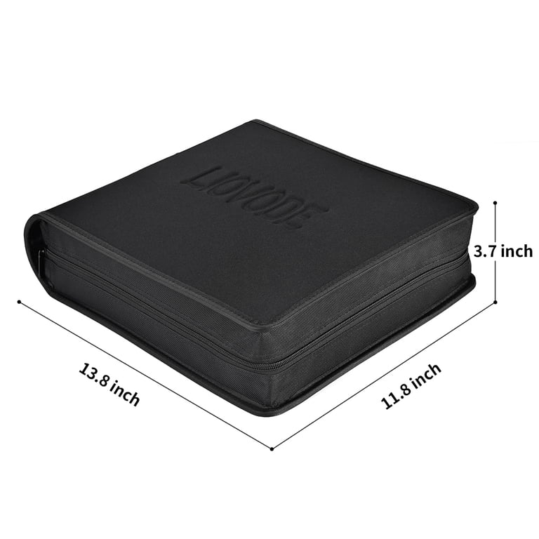 alavisxf xx Large Capacity CD DVD Case with Zipper Nylon Black