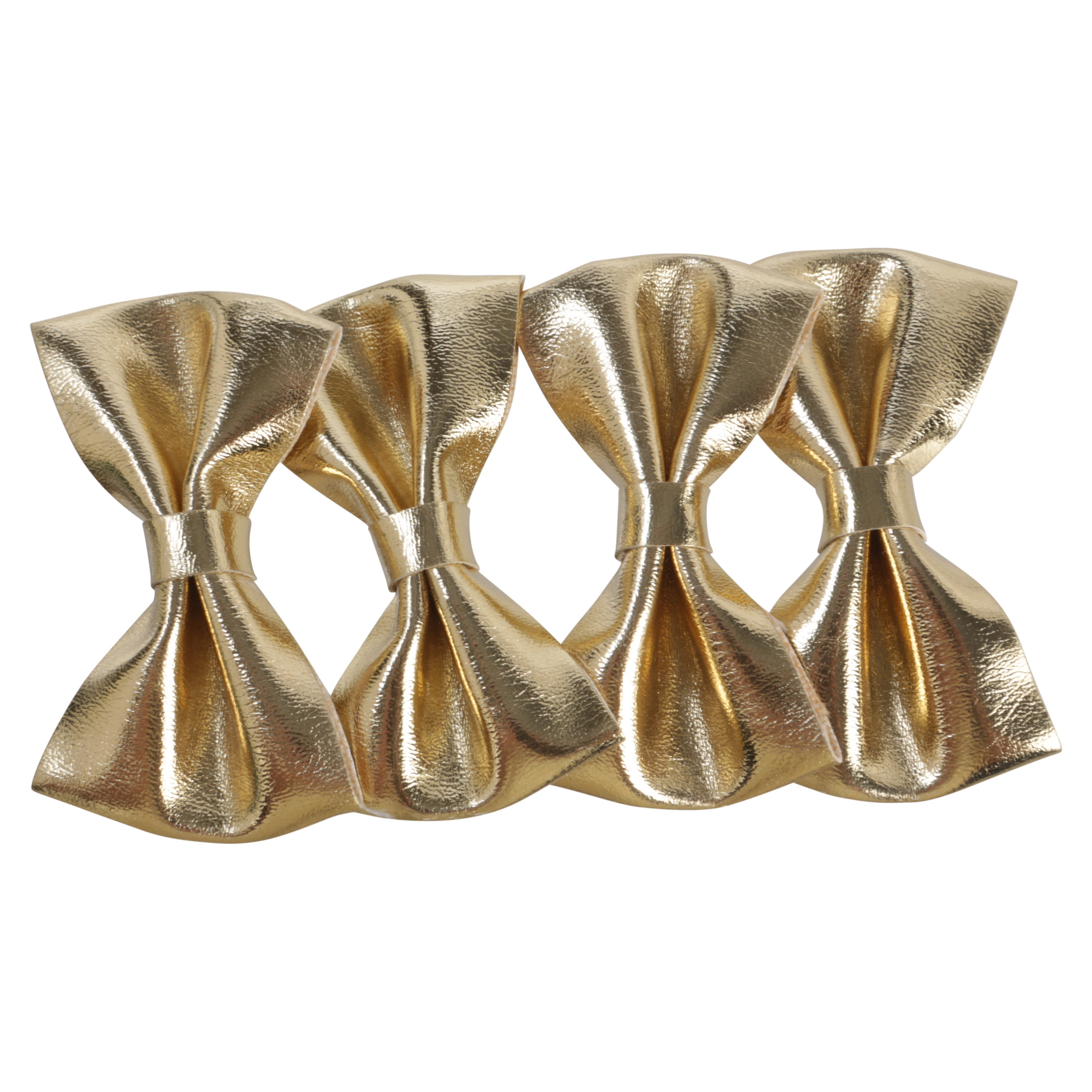 Offray 2 inch gold bow embellishments, 4 count, 1 package, pol yardurethane