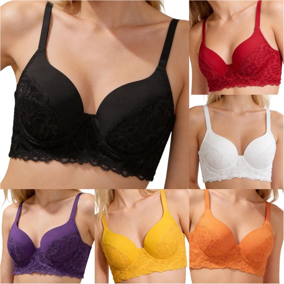 Afdoent Bras for Women Elegant Lace Underwire Bra for Push Up Support and Comfy Everyday Bra