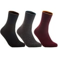 thumbnail image 4 of Lovely Annie Womens 3 Pairs Wool Blend Crew Socks HR1612 Casual Solid Size 6-9, 4 of 9