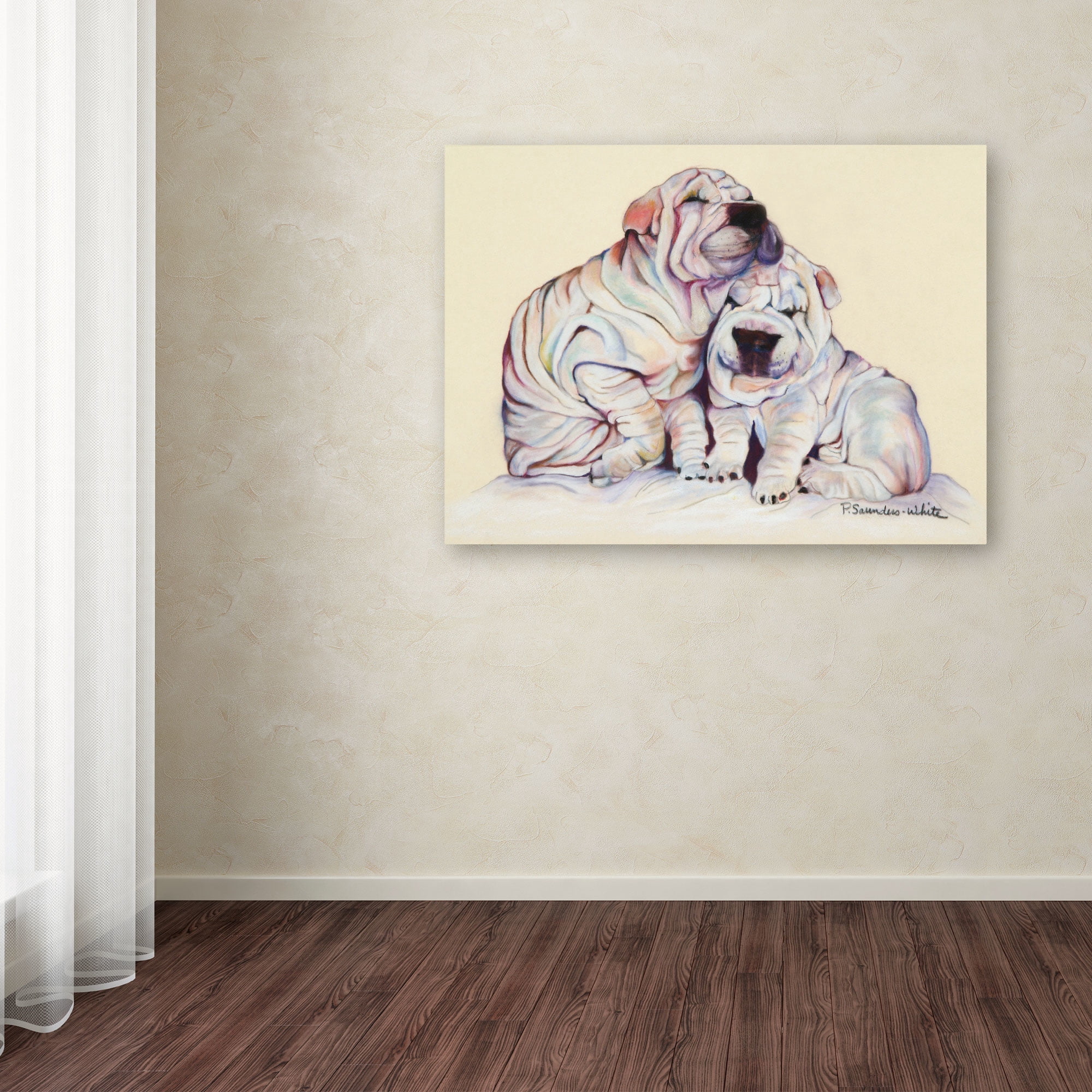 Trademark Fine Art "Snuggles" Canvas Art by Pat Saunders-White