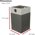 thumbnail image 2 of Grey & White Foldable Cloth Laundry Hamper with Handles - Collapsible Dirty Clothes Sorter for Easy Storage, 2 of 4