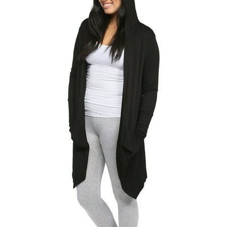 24/7 Comfort Apparel Women's 2-Pocket Hooded Shrug