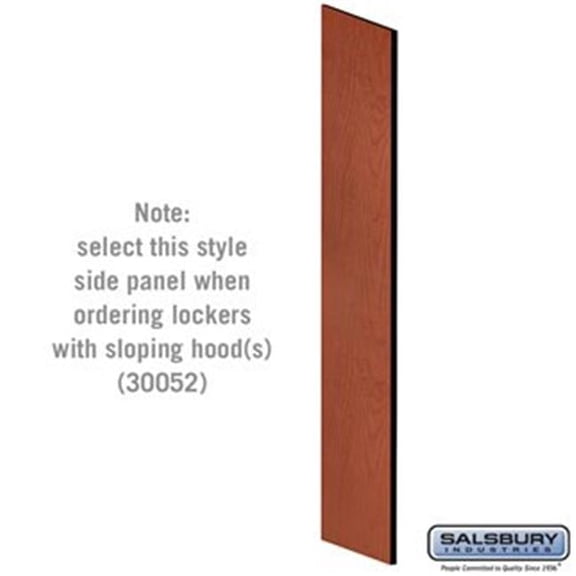 24 in. Side Panel for Open Access Designer Locker & Designer Gear Locker with Sloping Hood, Cherry
