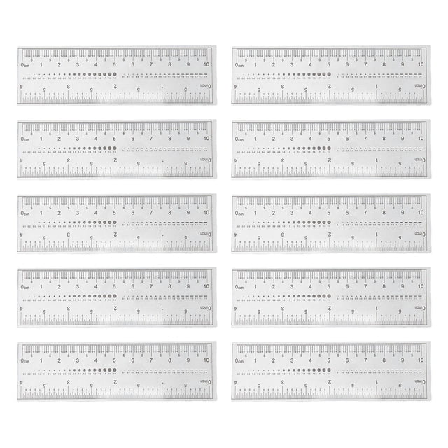 10pcs Professional Portable Clear Soft PVC Nail Art Measuring Ruler False Nail Art Tool