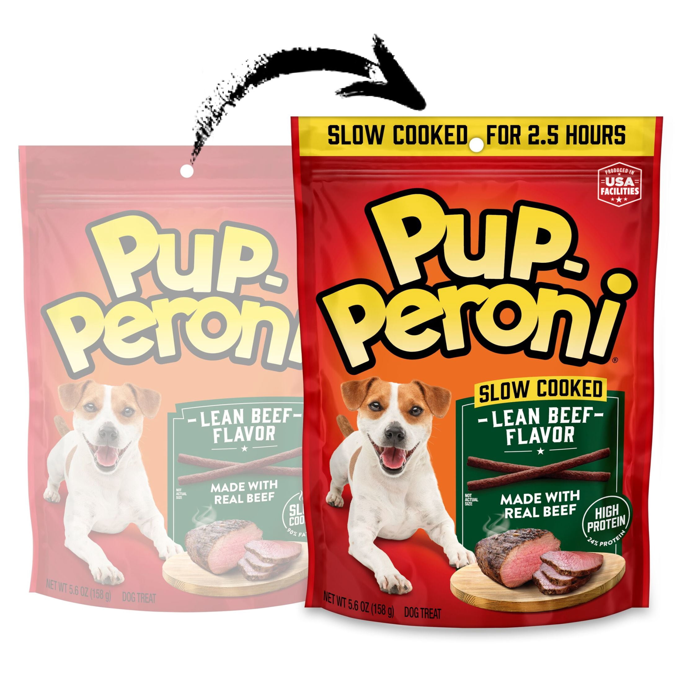 (2 pack) Pup Peroni Lean Beef Flavor Dog Treats, 5.6 oz Bag