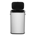 thumbnail image 4 of happimess Tammi Kitchen 14.5-Gallon Slim Metal Push Button Trash Can, Platinum Silver, HPM1017A, 4 of 11