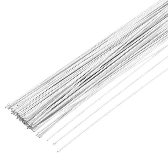100pcs White Floral Wire Stems Bendable 0.55mm 24 Gauge Florist Wire for Artificial Flower