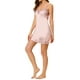 thumbnail image 4 of INSPIRE CHIC Vestidos de salón para mujeres, camisones de satén, vestido de noche con cuello en V, tirantes de espagueti, pijamas, vestido de noche XL Rosa, 4 of 7