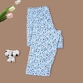 thumbnail image 1 of Women's Floral Print Pajamas Pants Lightweight Elasitc Waist Lounger Pants (Light Blue XL), 1 of 3