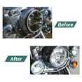 thumbnail image 4 of 4.5'' 7" Headlight Visors Trim Rings Motorcycle Headlamp Frenched Rings Decorate Accessories Universally Fitment, 4 of 14
