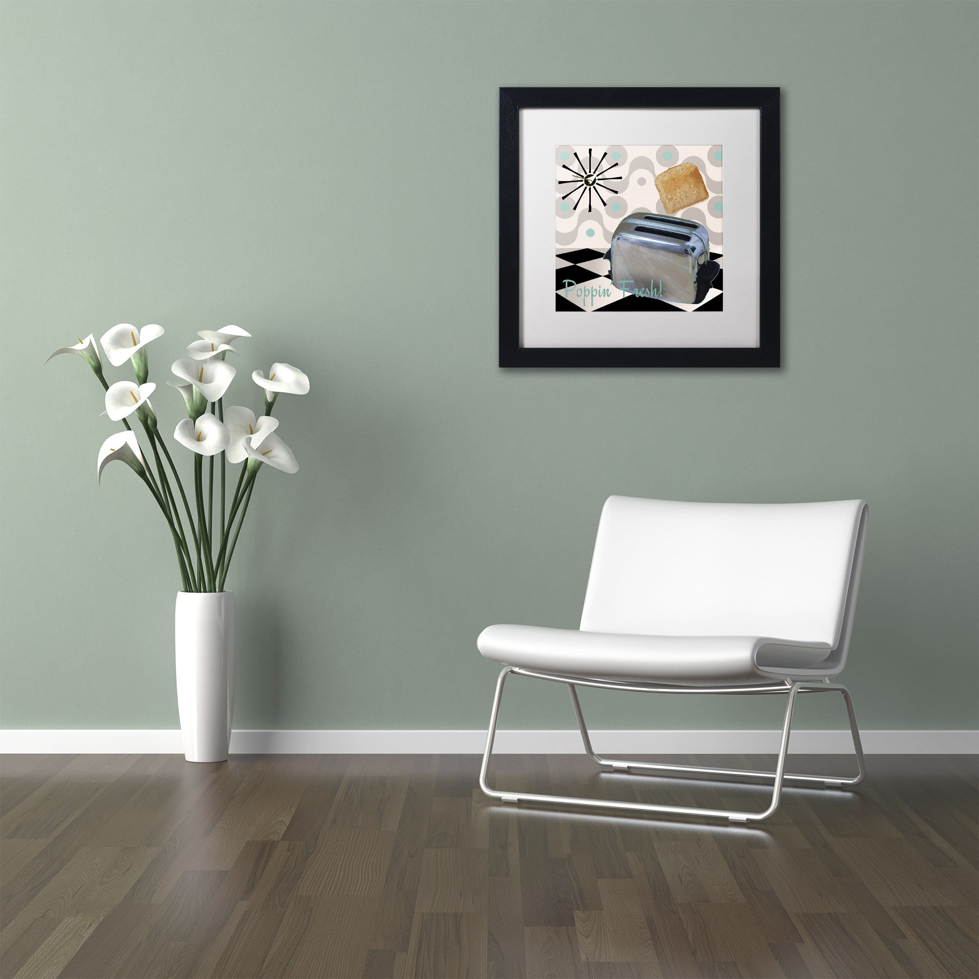 Trademark Fine Art "Fifties Kitchen I" Canvas Art by Color Bakery White Matte, Black Frame