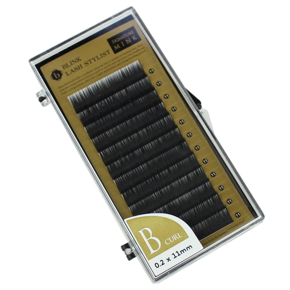 Eyelash Extension Blink Mink B 0.20mm X 11mm Curl Individual Black False Lashes