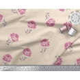 thumbnail image 3 of Soimoi White Heavy Canvas Fabric Grandiflora Roses Floral Print Fabric by Yard 58 Inch Wide, 3 of 3