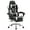 Black White, variant on Concetta Gaming Chair with Footrest, Lumbar Support, Black/Gray