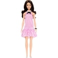 thumbnail image 4 of Barbie Fashionistas Doll #224 with Black Wavy Hair, Pink Gingham Dress & Accessories, 65th Anniversary Collectible Fashion Doll, 4 of 5