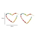 thumbnail image 6 of Besufy Women Earring,Multi Stripe Heart Big Hoop Earrings Party Piercing Jewelry Gift, 6 of 6