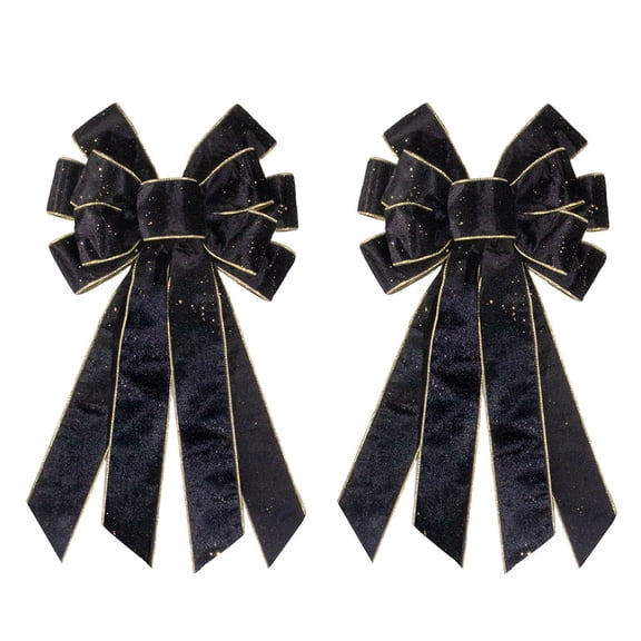 Hying Large Christmas Black Velvet Bows for Wreath, Xmas Wreath Bow Winter Tree Topper Bow