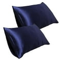 thumbnail image 3 of Dezsed 20*30 Inch Satin Pillowcase, Imitation Silk Pillowcase (2pc) on Navy, 3 of 4