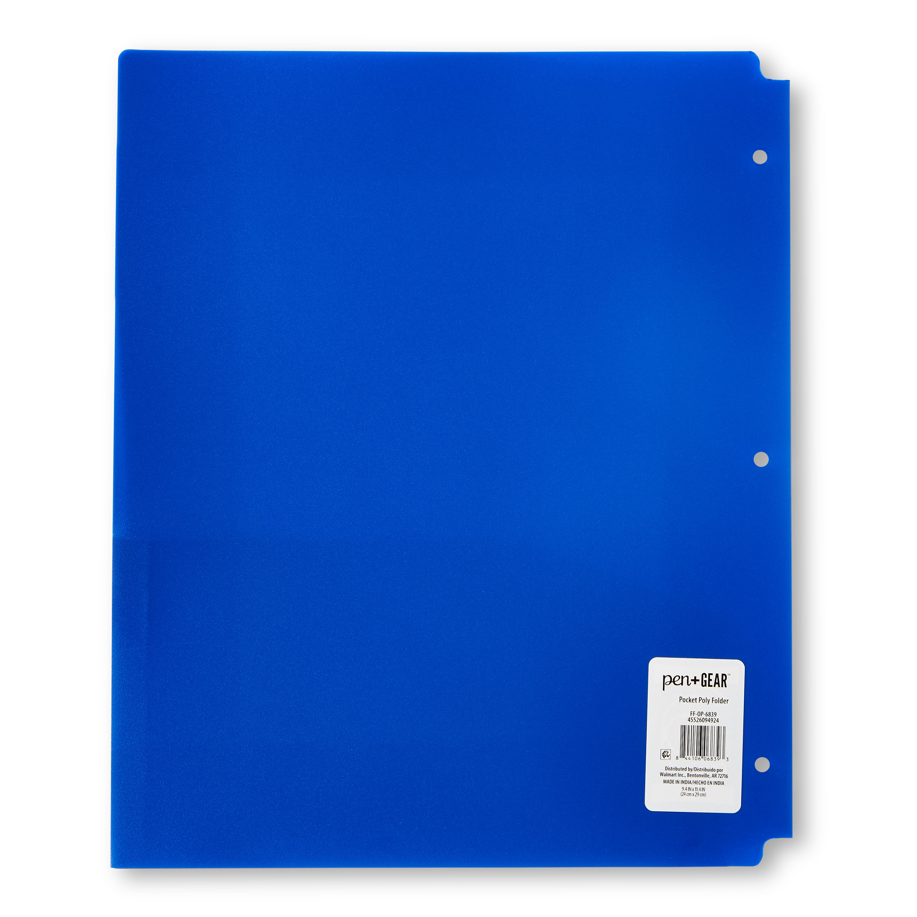 Pen+Gear Carpeta de Polipropileno con 2 Bolsillos, 9.4" x 11.4", Azul 2
