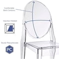 thumbnail image 4 of 2xhome Modern Contemorary Dining Ghost Side Chair Transparent Stackable Victorian Acrylic Plastic Vanity Chair, Clear, Set of 1, 1 piece, 4 of 12