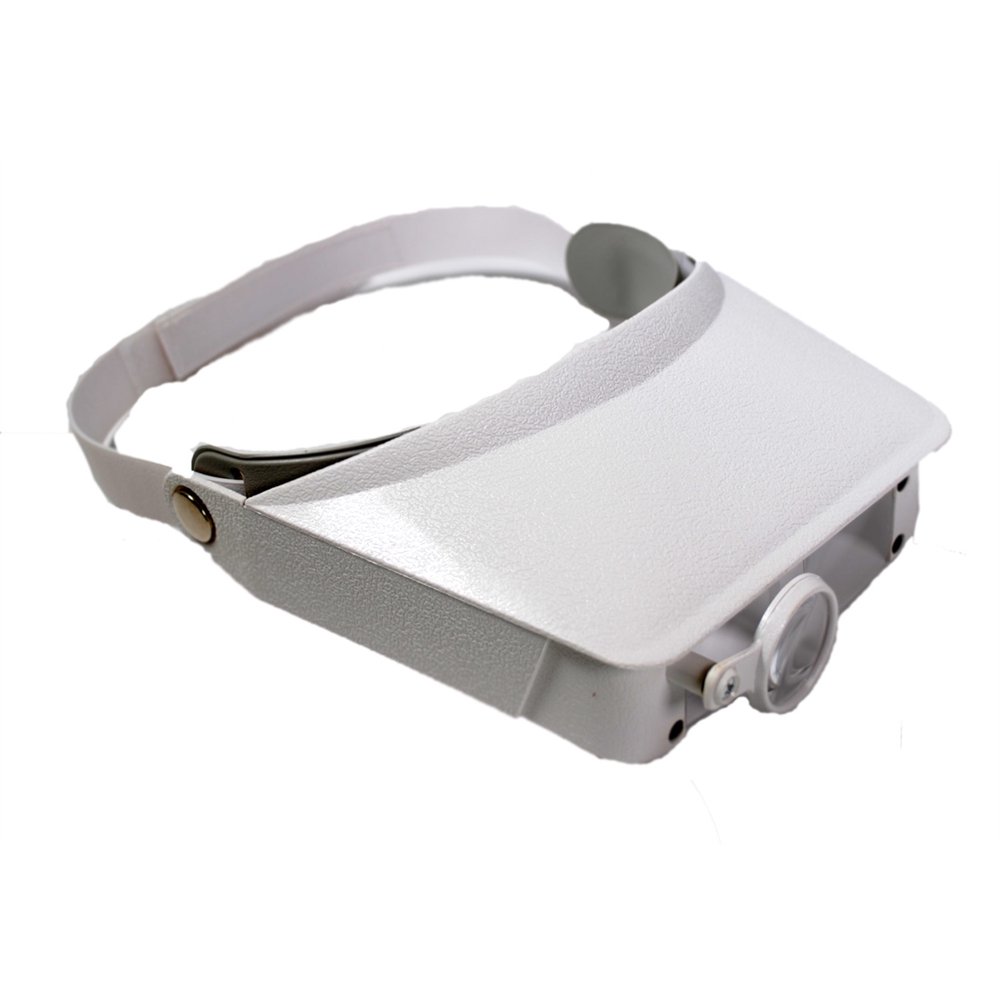 Hawk Head Magnifying Visor with Flip Down Lens and Extra Loupe White