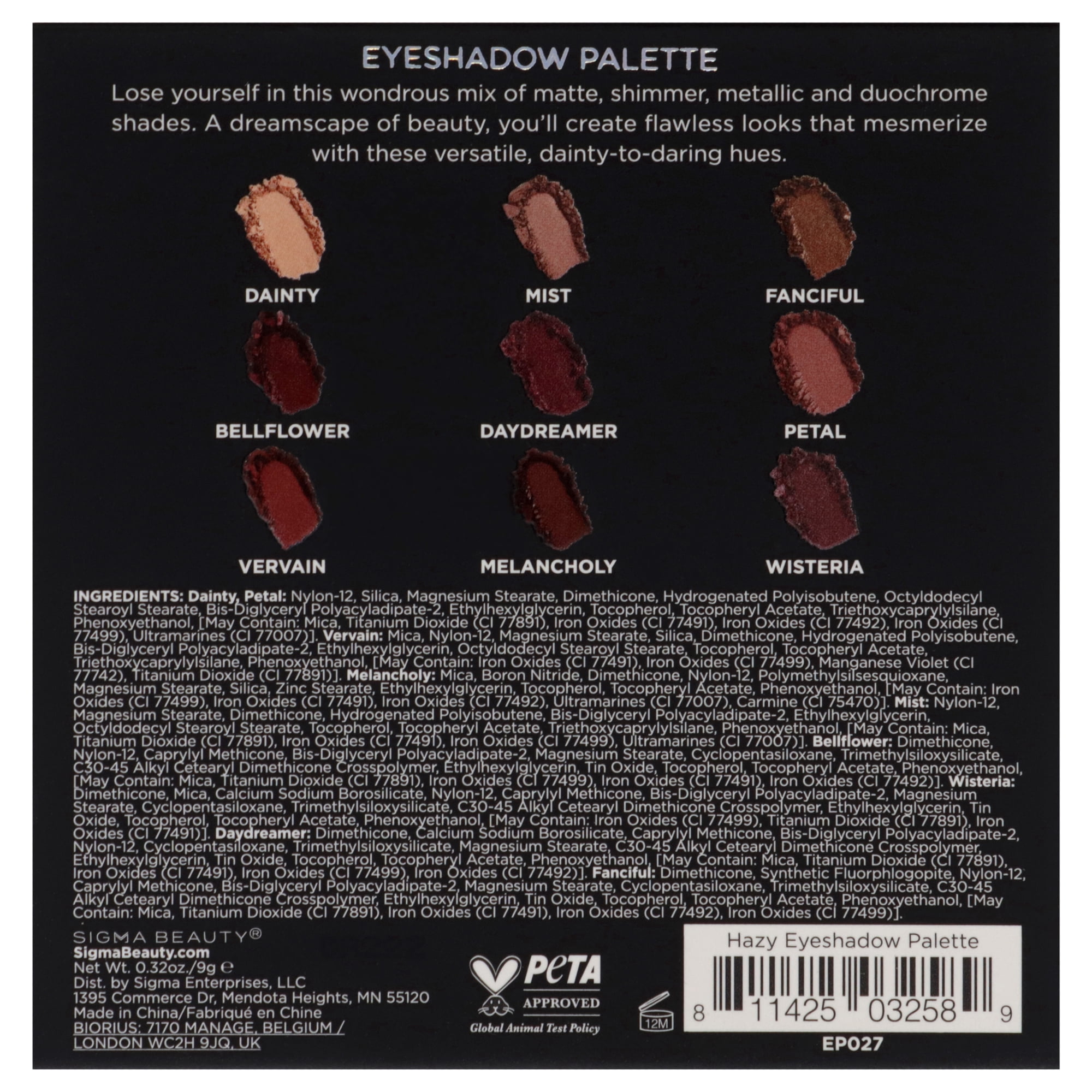 Sigma Beauty Eyeshadow Palette - Hazy , 0.032 oz Eye Shadow