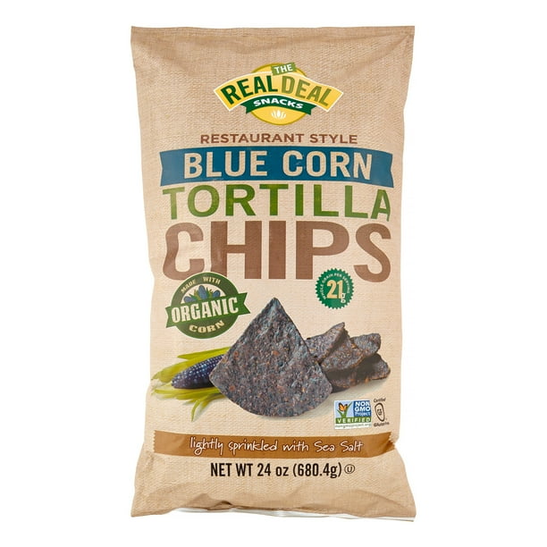 Real Deal All Natural Snacks, Blue Corn Chip, 24 Oz