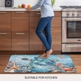 thumbnail image 6 of Blue Coastal Sea Turtle Door Mat Indoor Outdoor,Summer Beach Starfish Botanical Non Slip Welcome Mat with Rubber Backing,Absorbent Fabric Front Door Mats Entryway Rug for Home Patio Entrance 16"x24", 6 of 8