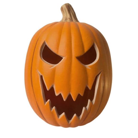 Halloween LED Jack-O-Lantern, Light Up Pumpkin Lantern with Exaggerated Hollow Face, Battery Operated Pumpkin Light for Halloween Indoor Outdoor Decor