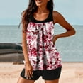 thumbnail image 4 of successthop Womens Bathing Suits Tankini Red 2 Piece Swimsuits Boyfriend Shorts Tank Floral Swimwear Beachwear 2XL, 4 of 4