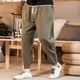 thumbnail image 4 of Pantalones largos para hombre, moda de verano, lisos, informales, con cintura elástica y bolsillos, 4 of 7
