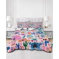 thumbnail image 3 of Colorful Spring Floral Twin Size Down Alternative Comforter, Lightweight Comforter Quilt Bedding Set with Pillow Shams Summer Botanical Cactus All Seasons Bed Comforter Duvet Insert 68"x86", 3 of 7