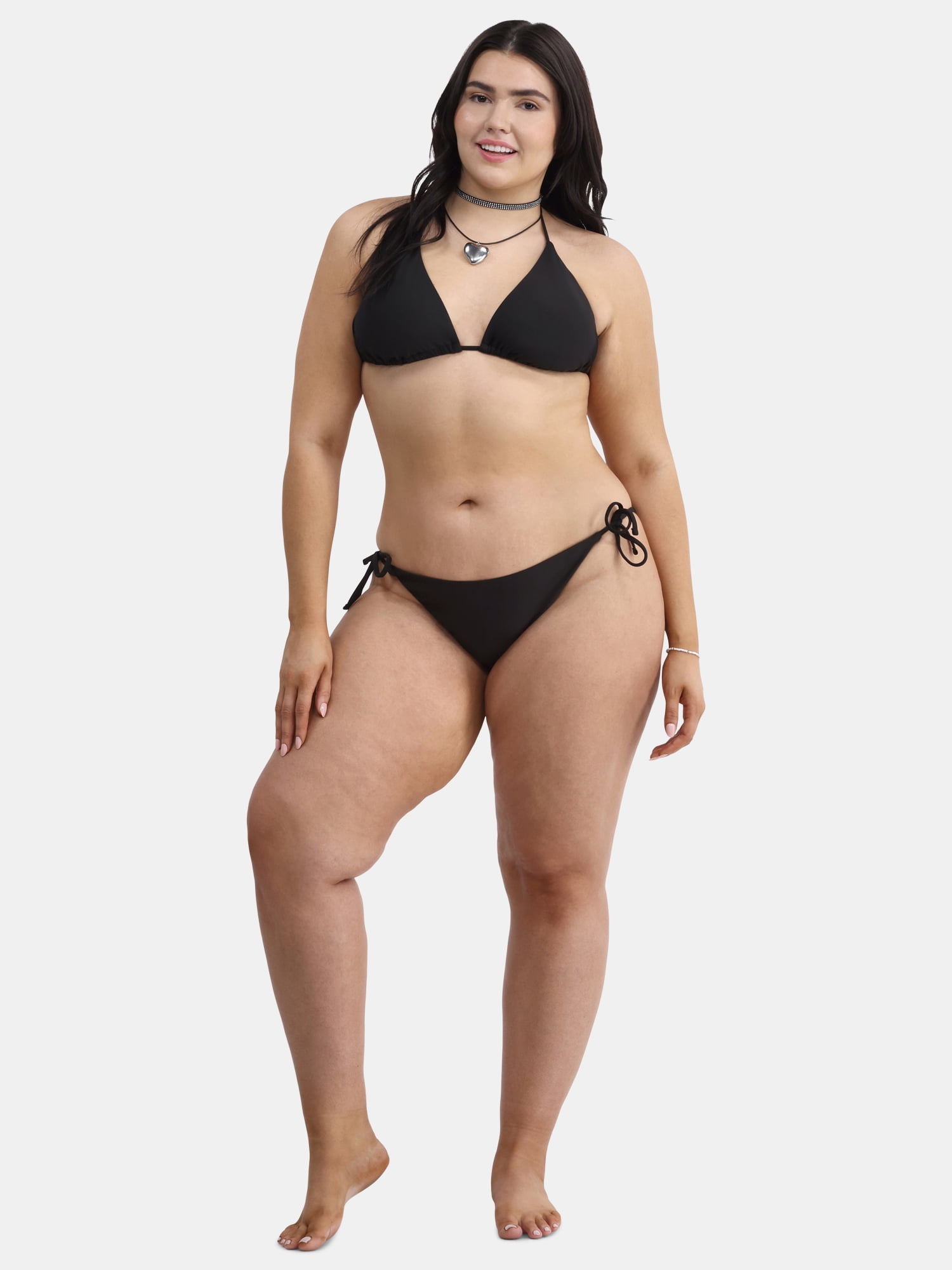 No Boundaries Women's Triangle Tie Bikini Top, Sizes XXS-XXL