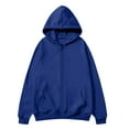 thumbnail image 4 of Mohiass Women Casual Zip Up Fleece Hoodies Relaxed Fit Oversized Sweatshirt with Hood Lightweight Fall Jackets for Women 2025 Royal Blue M, 4 of 5