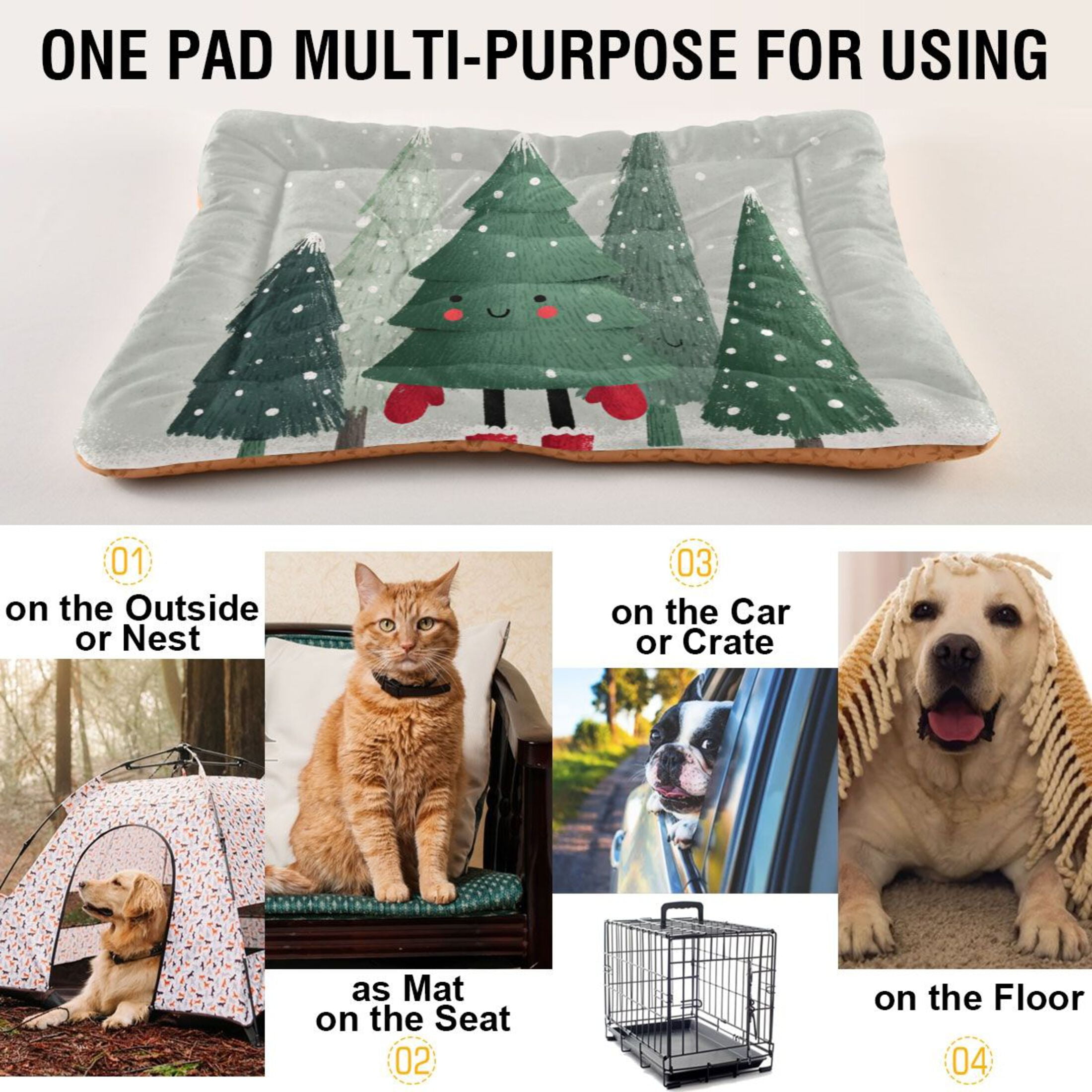 Cozy Mat Pet Bed Indoor Outdoor Warm Soft For Cat Dog Puppy(S/M) Red Shoes and Gloves