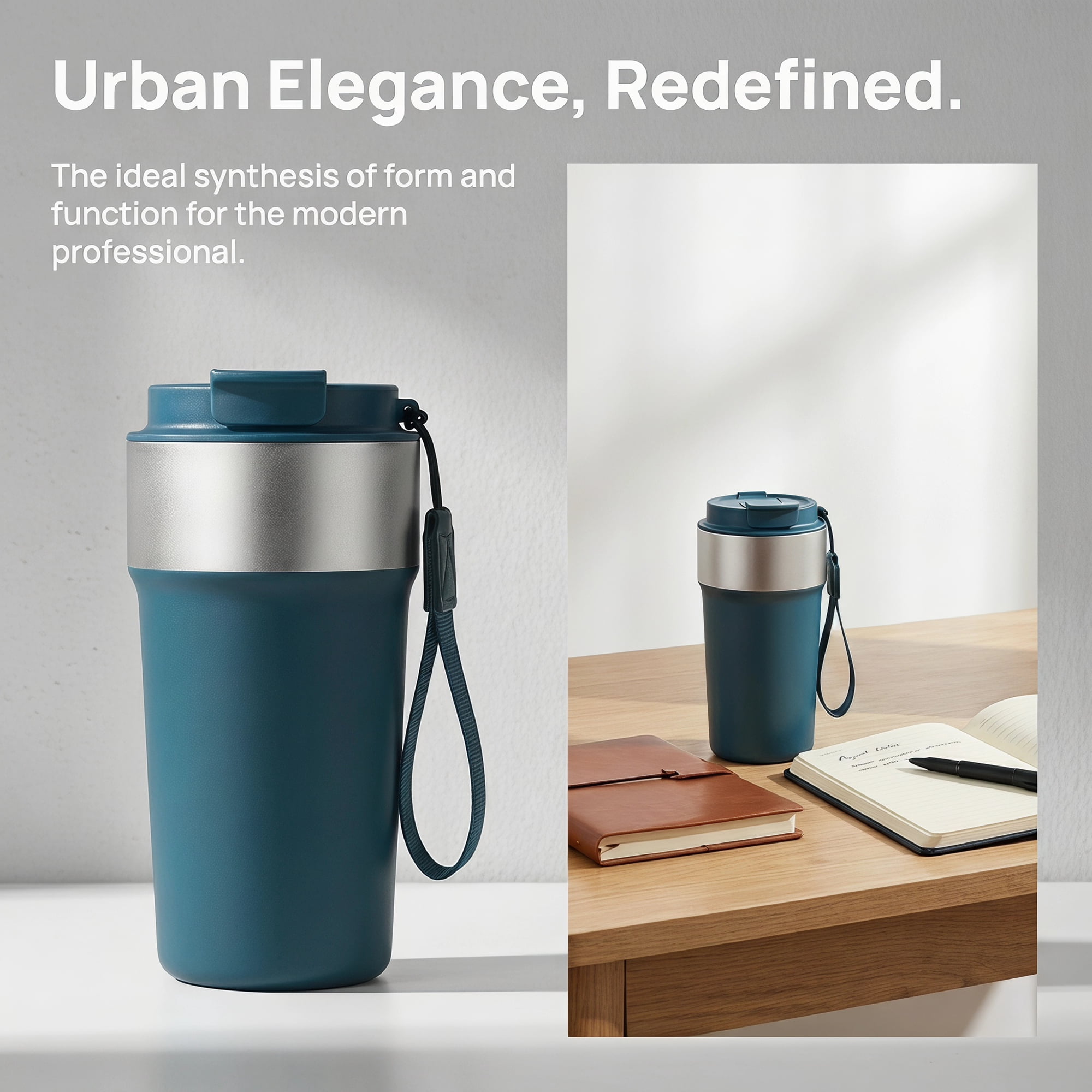 Unique Bargains 17oz Stainless Steel Insulated Water Bottle with Lid Straw Tumbler Blue