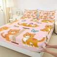 thumbnail image 3 of Homewish Kawaii Orange Animal Twin Sheet Sets, Magic Butterfly Animal Twin Fitted Sheet, Teens Kids Boys Girls Flat Sheet, Breathable Home Decor, 3-Piece, 3 of 7