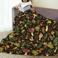 thumbnail image 4 of Thanksgiving Fall Harvest Mushroom Blanket Soft Fleece Warm Plush Dog Blankets Lightweight Decorative Travel Throw Blankets for Couch Sofa Bed Living Dorm Room Home Décor All Season 60"x50", 4 of 7
