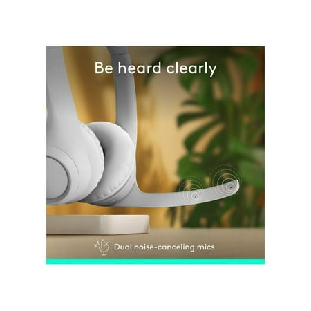 Logitech - Zone 300 Wireless Bluetooth On-ear Headset With Noise-Canceling Microphone - Off-White