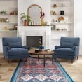 thumbnail image 5 of Carolayne Upholstered Accent Chair Comfy Armchair with Pillows for Living Room, Bedroom, Navy Blue, 5 of 7