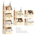 thumbnail image 5 of Organizador de Armario Colgante de 4 Niveles, Estantes para Colgar Ropa, de Armario Que Ahorra Espacio, Contenedores de Tela para Dormitorio, Color Beige., 5 of 5