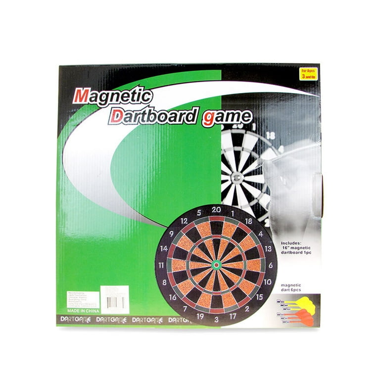 Mozlly Dartboard Pro Magnetic Darts Play Set, 16 Inch Dart Board Gaming  Room Man Cave Home Office Classic Active Game Easy Set Up Indoor Outdoors