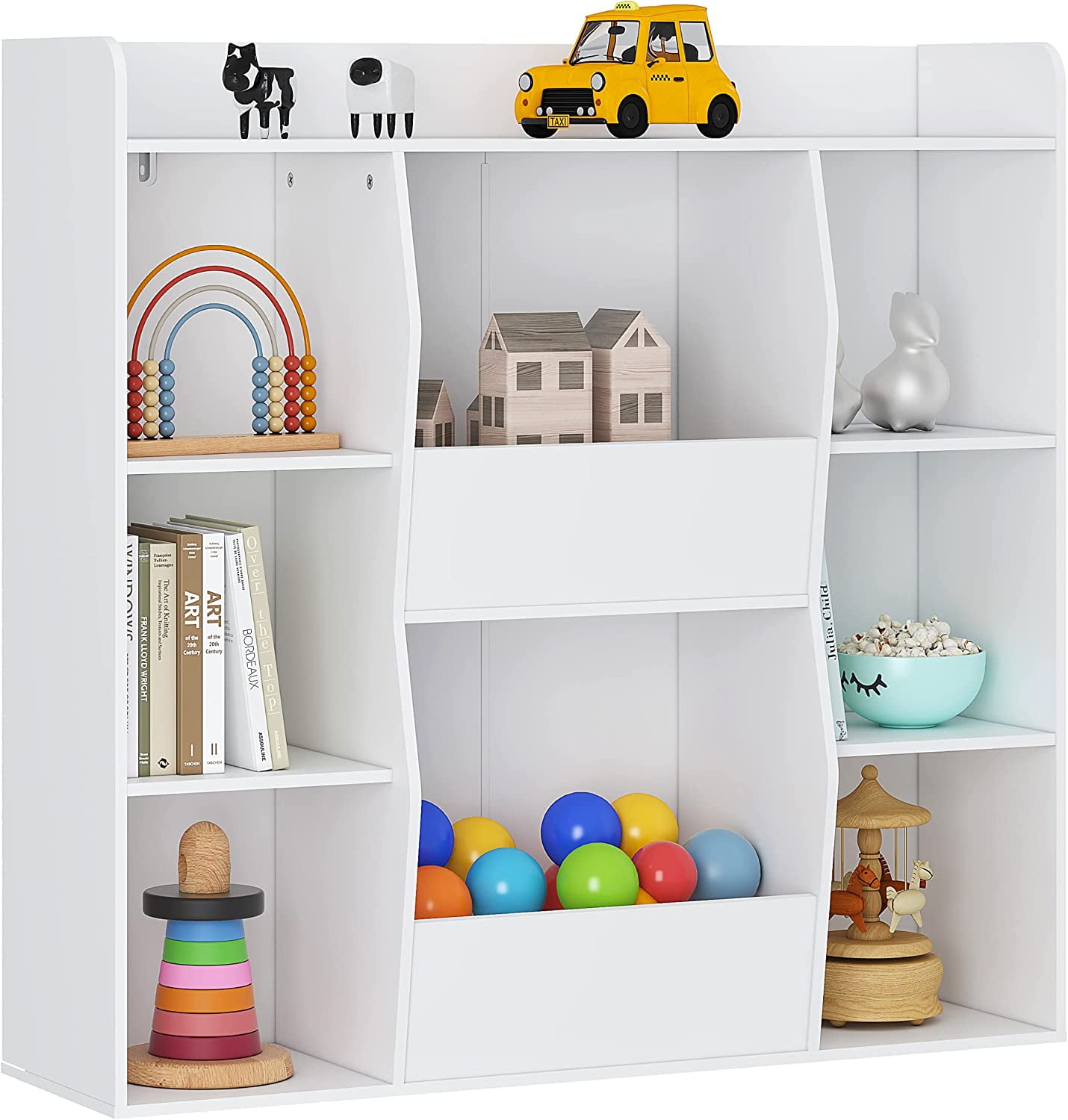 UTEX Kids Toy Storage and Bookshelf , Multifunctional Bookcase with 8
