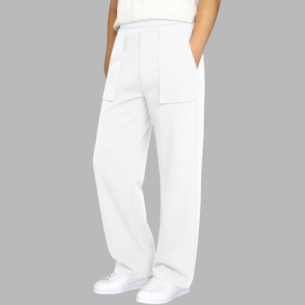 Pantalones largos para niños, pantalones sanitarios de color sólido con cinturilla elástica, pantalones deportivos casuales para niños para usar al aire libre, pantalones de poliéster para niños