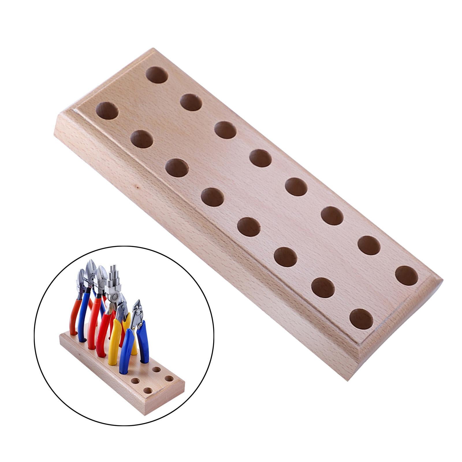 Wood Plier Block Tabletop Pliers Holder Base for 8 Pliers Display Wood Pallet DIY Crafting Beading Accessories Jewellers Gifts