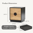 thumbnail image 2 of LuxenHome 20.5"H Night Stand, Mid Century Modern Nightstand with 2 Drawers, Boho Bedside Table with Bamboo Strips Pattern, Black, 2 of 7
