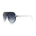 thumbnail image 6 of Womens Classy 90s Designer Shield Rimless Racer Plastic Fashion Sunglasses [White - Smoke], 6 of 7