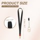 thumbnail image 2 of Uxcell 3 Pcs Correa elástica para llaves, lindo llavero, correa de cuello para hombres y mujeres, larga correa de llavero trenzada negra, 2 of 6