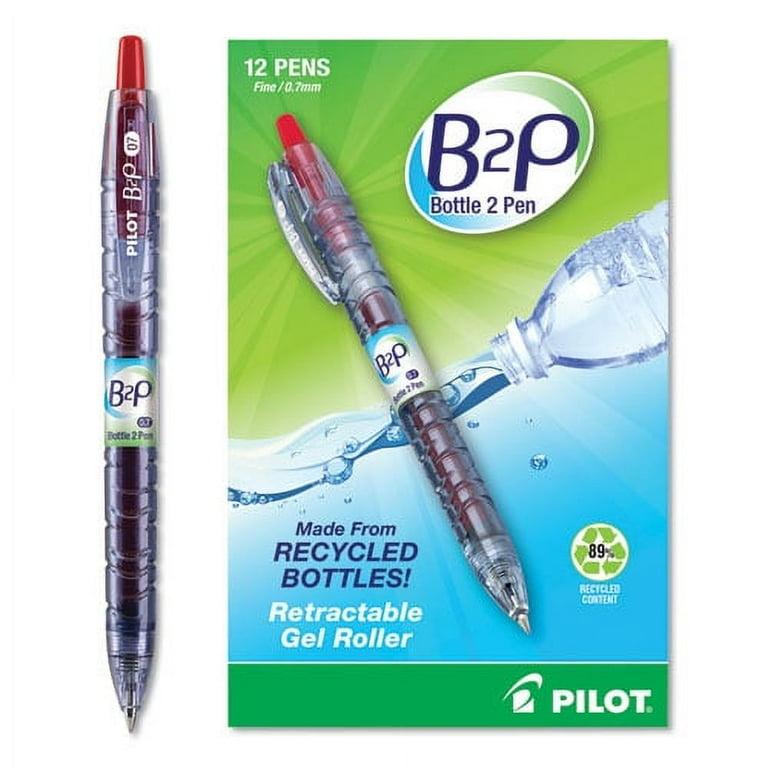B2P Bottle-2-Pen Recycled Gel Pen, Retractable, Fine 0.7 mm, Red Ink, Translucent Blue Barrel B2P Bottle-2-Pen Recycled Gel Pen, Retractable, Fine 0.7 mm, Red Ink, Translucent Blue Barrel